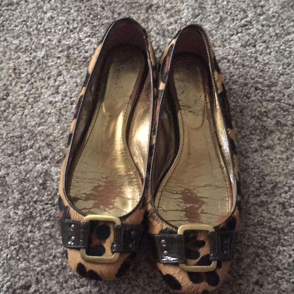 Boden Leopard Print Flats with Buckle